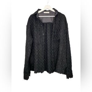 MNML Black Textured Button-Down Shirt
